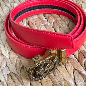 Elegant Handmade PU Leather Holeless Belt with Special Buckles, Plain, Available in 10 Fresh Colors, Easy to Adjust the Size - Style 3