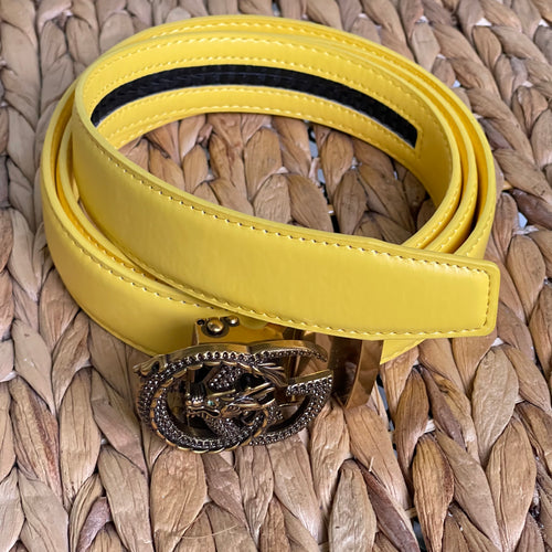 Elegant Handmade PU Leather Holeless Belt with Special Buckles, Plain, Available in 10 Fresh Colors, Easy to Adjust the Size - Style 3