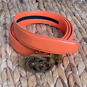 Elegant Handmade PU Leather Holeless Belt with Special Buckles, Plain, Available in 10 Fresh Colors, Easy to Adjust the Size - Style 3