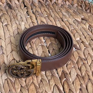 Elegant Handmade PU Leather Holeless Belt with Special Buckles, Plain, Available in 10 Fresh Colors, Easy to Adjust the Size - Style 3