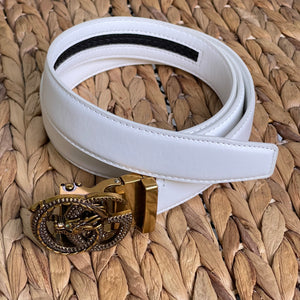 Elegant Handmade PU Leather Holeless Belt with Special Buckles, Plain, Available in 10 Fresh Colors, Easy to Adjust the Size - Style 3