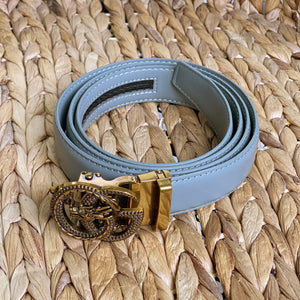 Elegant Handmade PU Leather Holeless Belt with Special Buckles, Plain, Available in 10 Fresh Colors, Easy to Adjust the Size - Style 3