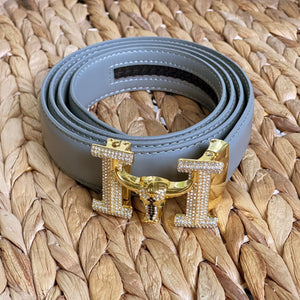 Elegant Handmade PU Leather Holeless Belt with Special Buckles, Plain, Available in 10 Fresh Colors, Easy to Adjust the Size - Style 4