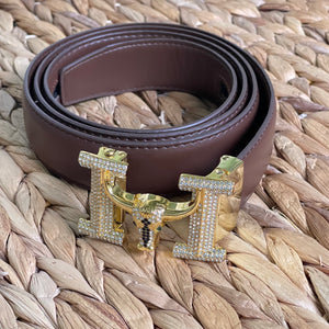 Elegant Handmade PU Leather Holeless Belt with Special Buckles, Plain, Available in 10 Fresh Colors, Easy to Adjust the Size - Style 4