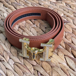 Elegant Handmade PU Leather Holeless Belt with Special Buckles, Plain, Available in 10 Fresh Colors, Easy to Adjust the Size - Style 4