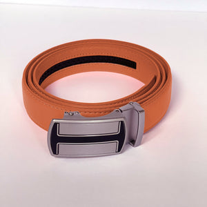 Elegant Handmade PU Leather Hole-Less Belt with Special Buckles, Plain, Available in 10 Fresh Colors, Easy to Adjust the Size - Style 7