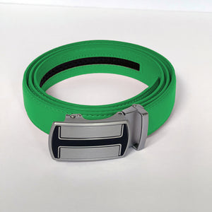 Elegant Handmade PU Leather Hole-Less Belt with Special Buckles, Plain, Available in 10 Fresh Colors, Easy to Adjust the Size - Style 7