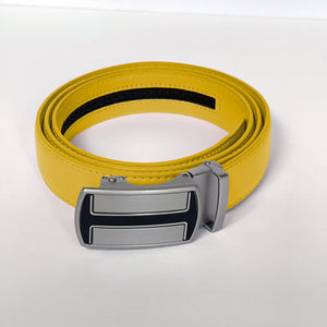 Elegant Handmade PU Leather Hole-Less Belt with Special Buckles, Plain, Available in 10 Fresh Colors, Easy to Adjust the Size - Style 7