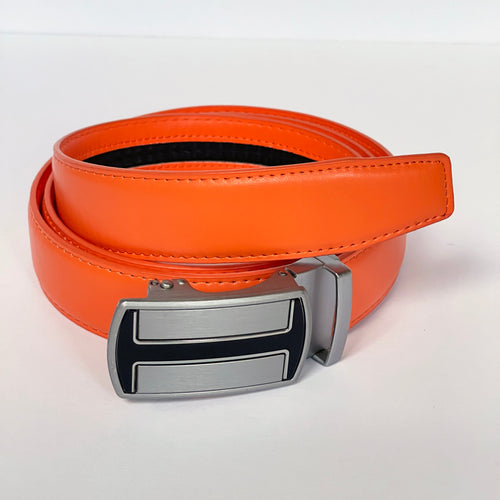 Elegant Handmade PU Leather Hole-Less Belt with Special Buckles, Plain, Available in 10 Fresh Colors, Easy to Adjust the Size - Style 7