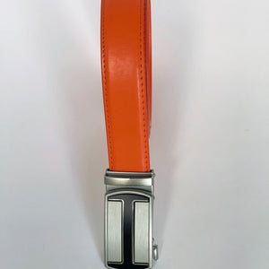 Elegant Handmade PU Leather Hole-Less Belt with Special Buckles, Plain, Available in 10 Fresh Colors, Easy to Adjust the Size - Style 7