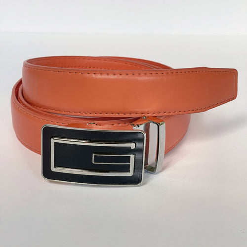 Elegant Handmade PU Leather Hole-Less Belt with Special Buckles, Plain, Available in 10 Fresh Colors, Easy to Adjust the Size - Style 9