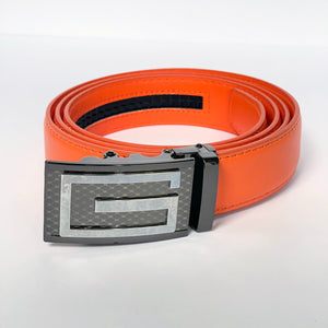 Elegant Handmade PU Leather Hole-Less Belt with Special Buckles, Plain, Available in 10 Fresh Colors, Easy to Adjust the Size - Style 10