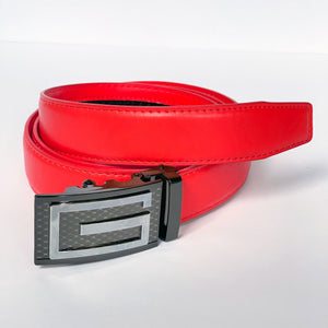 Elegant Handmade PU Leather Hole-Less Belt with Special Buckles, Plain, Available in 10 Fresh Colors, Easy to Adjust the Size - Style 10