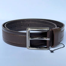 Load image into Gallery viewer, Handmade Genuine Leather Belt , Stripe Sewing Pattern – The Ultimate Official Gift for Men- Color: Brown