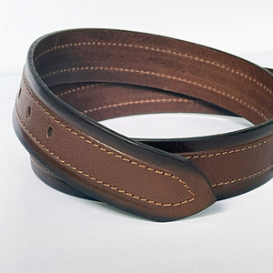 Handmade Genuine Leather Belt , Sewing Pattern – The Ultimate Official Gift for Men- Color: Brown+ Light Brown