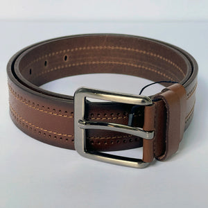 Handmade Genuine Leather Belt , Sewing Pattern – The Ultimate Official Gift for Men- Color: Gradient Brown