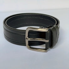 Load image into Gallery viewer, Handmade Genuine Leather Belt , Stripe Sewing Pattern – The Ultimate Official Gift for Men- Color: Black