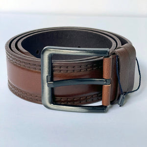 Handmade Thick Genuine Leather Belt , Double Sewing Pattern – The Ultimate Official Gift for Men- Color: Brown