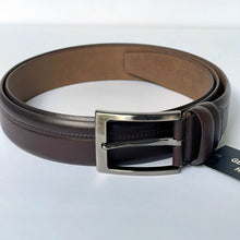 Load image into Gallery viewer, Handmade Genuine Leather Belt , Stripe Pattern – The Ultimate Official Gift for Men- Color: Brown