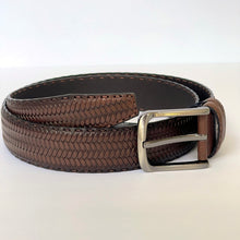 Load image into Gallery viewer, Handmade Thick Genuine Leather Belt, Wicker Texture Pattern – The Ultimate Official Gift for Men- Color: Brown