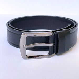 Handmade Thick Genuine Leather Belt, Stripe Pattern – The Ultimate Official Gift for Men- Color: Black