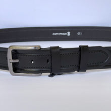 Load image into Gallery viewer, Handmade Thick Genuine Leather Belt, Sewing Pattern – The Ultimate Official Gift for Men- Color: Black