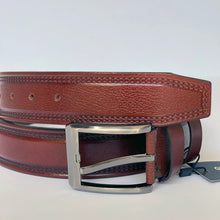 Load image into Gallery viewer, Handmade Thick Genuine Leather Belt, Sewing Pattern – The Ultimate Official Gift for Men- Color: Brick Brown