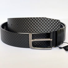 Load image into Gallery viewer, Handmade Thick Genuine Leather Belt, Geometric Pattern – The Ultimate Official Gift for Men- Color: Black