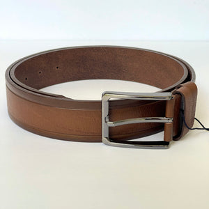 Handmade Thick Genuine Leather Belt, Stripes Pattern – The Ultimate Official Gift for Men- Color: Brown