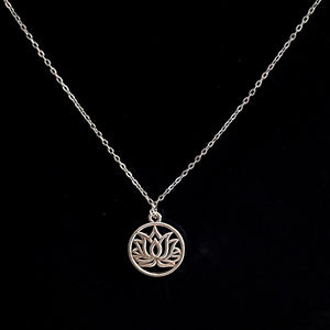 Stainless Steel Lotus Pendant Necklace - Elegant Unisex Jewelry Gift with Durable Construction