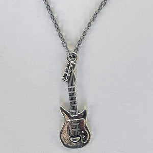 Stainless Steel Music Guitar Pendant Necklace - Elegant Unisex Jewelry Gift with Durable Construction