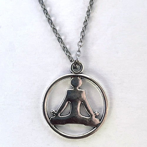 Stainless Steel Yogi Pendant Necklace - Elegant Unisex Jewelry Gift with Durable Construction