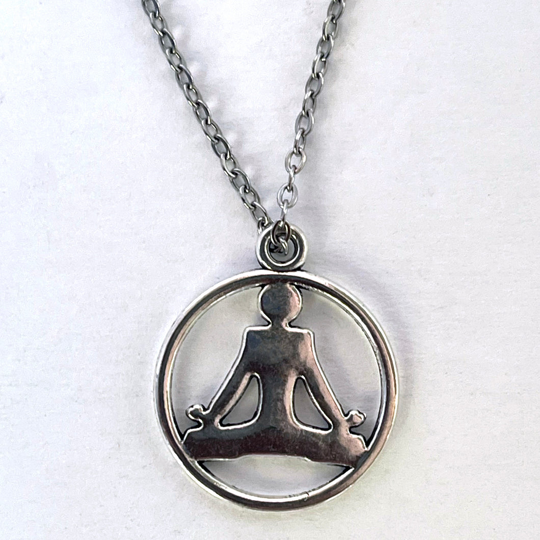 Stainless Steel Yogi Pendant Necklace - Elegant Unisex Jewelry Gift with Durable Construction