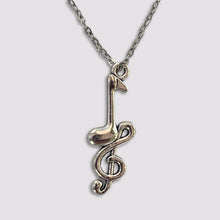 Load image into Gallery viewer, Stainless Steel Music Note and G-Key Pendant Necklace - Elegant Unisex Jewelry Gift with Durable Construction