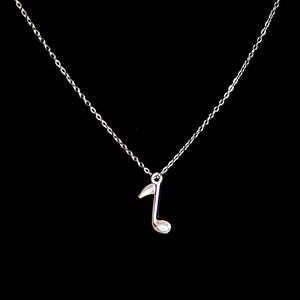 Stainless Steel Music Note Pendant Necklace - Elegant Unisex Jewelry Gift with Durable Construction