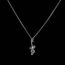 Load image into Gallery viewer, Stainless Steel Music Note and G-Key Pendant Necklace - Elegant Unisex Jewelry Gift with Durable Construction