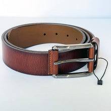 Load image into Gallery viewer, Handmade Thick Genuine Leather Belt, Rustic Textured, The Ultimate Official Gift for Men- Color: Brick Brown