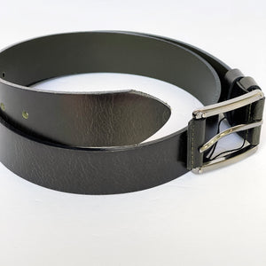 Handmade Thick Genuine Leather Belt, Textured, The Ultimate Official Gift for Men- Color: Black