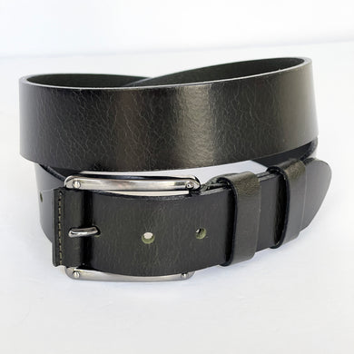 Handmade Thick Genuine Leather Belt, Textured, The Ultimate Official Gift for Men- Color: Black