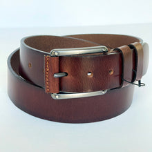 Load image into Gallery viewer, Handmade Thick Genuine Leather Belt, Rustic Textured, The Ultimate Official Gift for Men- Color: Dark Burgundy