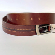 Load image into Gallery viewer, Elegant Handmade Thick Genuine Leather Belt, Two-Row Stitch, The Ultimate Official Gift for Men- Color: Burgundy