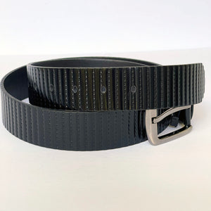 Elegant Handmade Genuine Leather Belt, Geometric Pattern, The Ultimate Official Gift for Men- Color: Black