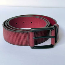 Load image into Gallery viewer, Elegant Handmade Genuine Leather Belt, Dots Pattern, The Ultimate Official Gift for Men &amp; Women- Color: Magenta