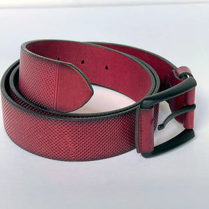 Elegant Handmade Genuine Leather Belt, Dots Pattern, The Ultimate Official Gift for Men & Women- Color: Magenta