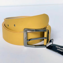 Load image into Gallery viewer, Elegant Handmade Thick Genuine Leather Belt, Plain, The Ultimate Official Gift for Men &amp; Women- Color: Lemon