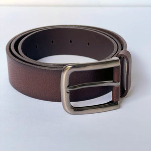 Elegant Handmade Genuine Leather Belt, Textured, The Ultimate Official Gift for Men - Color: Brown