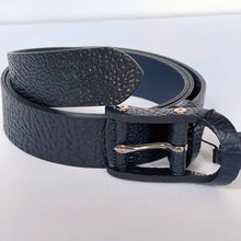 Load image into Gallery viewer, Elegant Handmade Vintage Genuine Leather Belt, Textured, The Ultimate Official Gift for Men - Color: Black Navy