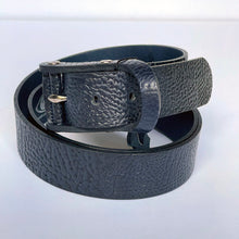 Load image into Gallery viewer, Elegant Handmade Vintage Genuine Leather Belt, Textured, The Ultimate Official Gift for Men - Color: Black Navy