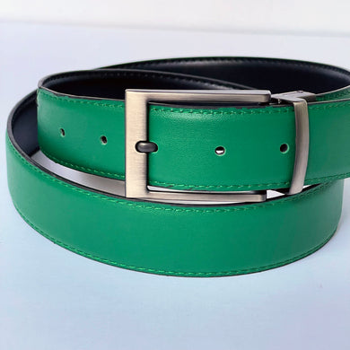 Elegant Handmade Vintage Genuine Leather Belt, Plain, The Ultimate Official Gift for Men or Women - Color: Green - Size: 38