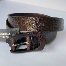 Load image into Gallery viewer, Elegant Handmade Vintage Genuine Leather Belt, Textured, The Ultimate Official Gift for Men - Color: Brown